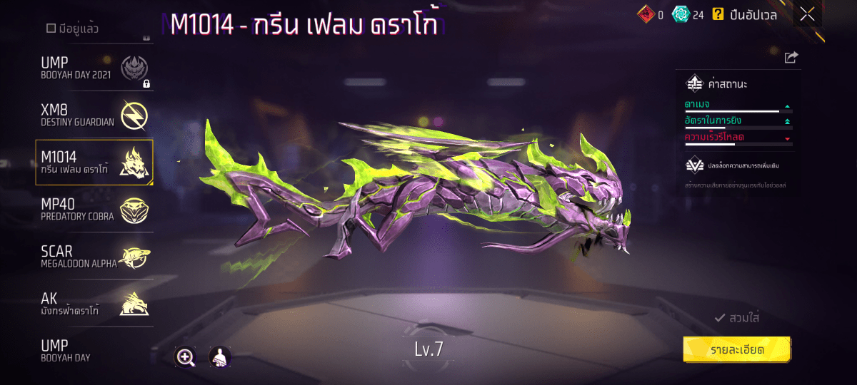 F - ID - 0014：สกิน 307 แบบ, ยานพาหนะในตำนาน 7 แบบ, อาวุธ 548 ชิ้น, ปืนสีแดง 5 กระบอก - uggame